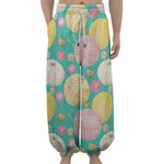 Watercolor Yarn Pattern Print Lantern Pants