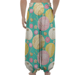 Watercolor Yarn Pattern Print Lantern Pants