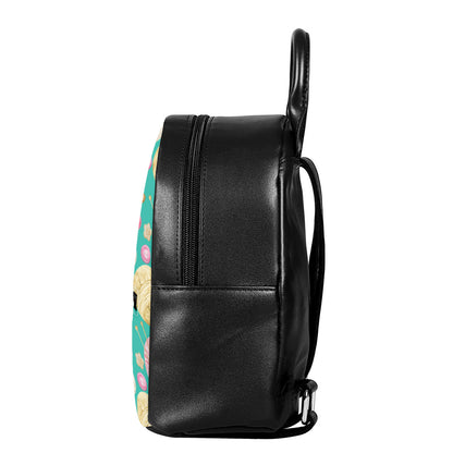 Watercolor Yarn Pattern Print Leather Backpack