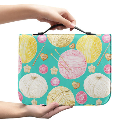 Watercolor Yarn Pattern Print Leather Bible Cover