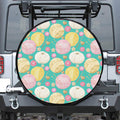 Watercolor Yarn Pattern Print Leather Spare Tire Cover