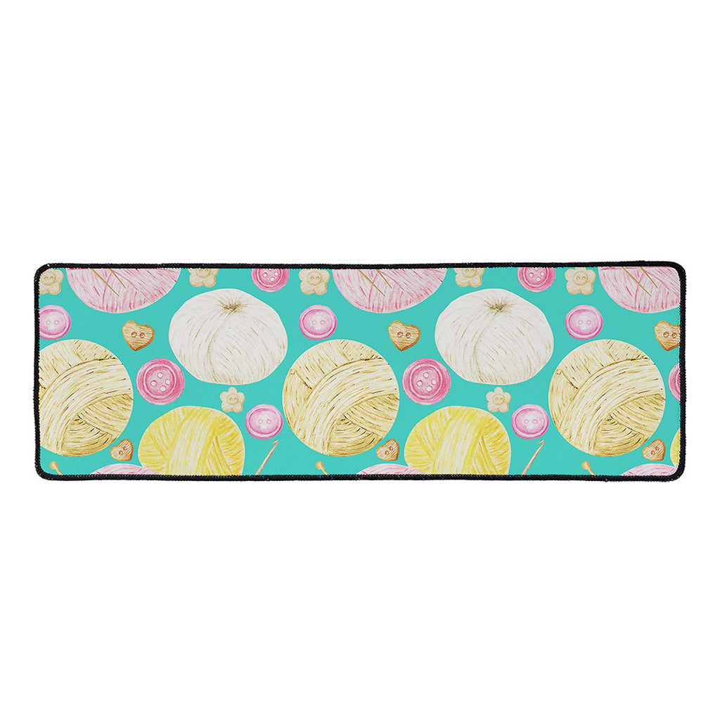 Watercolor Yarn Pattern Print Long Kitchen Mat