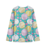 Watercolor Yarn Pattern Print Long Sleeve Short Coat