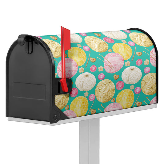 Watercolor Yarn Pattern Print Mailbox Cover