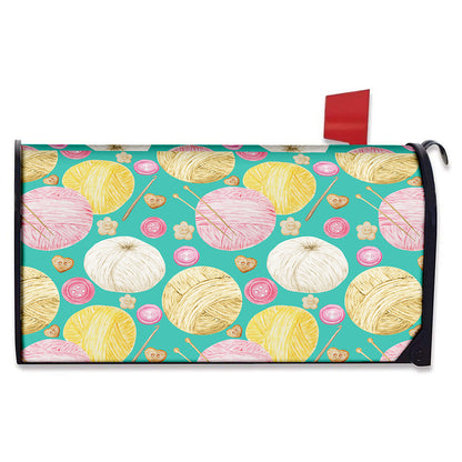 Watercolor Yarn Pattern Print Mailbox Cover