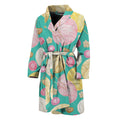 Watercolor Yarn Pattern Print Men's Bathrobe