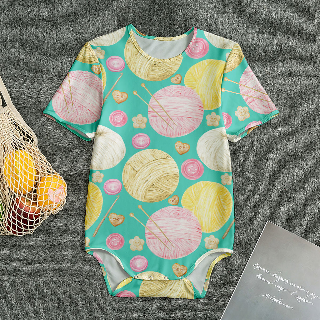 Watercolor Yarn Pattern Print Men's Bodysuit