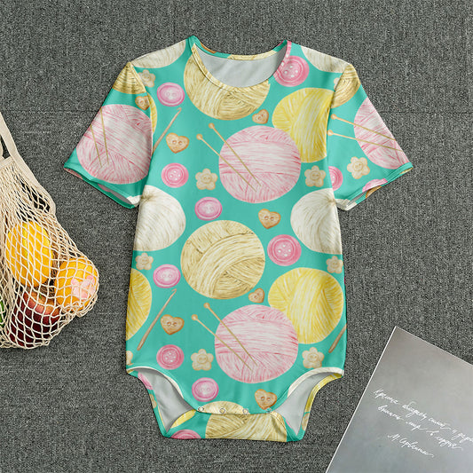Watercolor Yarn Pattern Print Men's Bodysuit