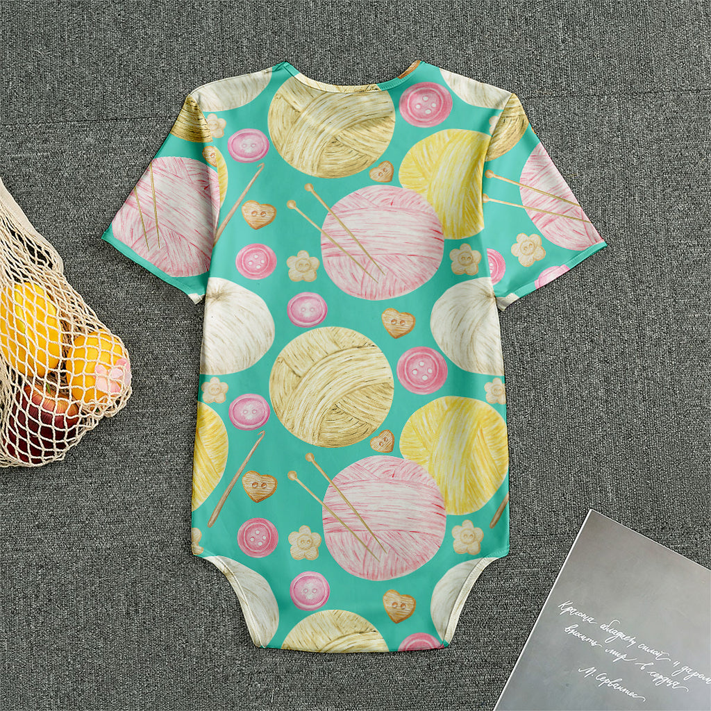 Watercolor Yarn Pattern Print Men's Bodysuit