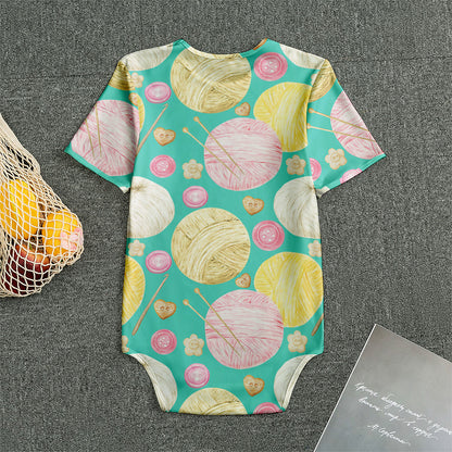 Watercolor Yarn Pattern Print Men's Bodysuit