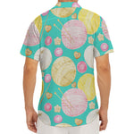 Watercolor Yarn Pattern Print Men's Deep V-Neck Shirt