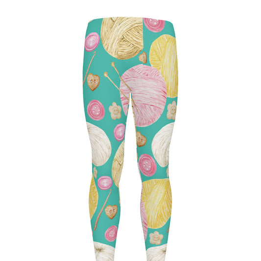 Watercolor Yarn Pattern Print Men's leggings