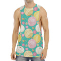 Watercolor Yarn Pattern Print Men's Muscle Tank Top
