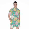 Watercolor Yarn Pattern Print Men's Romper