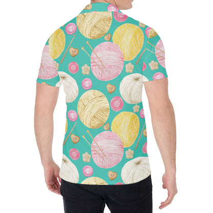 Watercolor Yarn Pattern Print Men's Shirt
