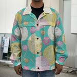 Watercolor Yarn Pattern Print Men's Shirt Jacket