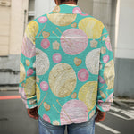 Watercolor Yarn Pattern Print Men's Shirt Jacket
