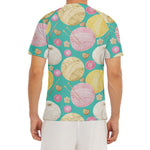 Watercolor Yarn Pattern Print Men's Short Sleeve Rash Guard