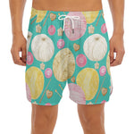 Watercolor Yarn Pattern Print Men's Split Running Shorts