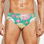 Watercolor Yarn Pattern Print Men's Swim Briefs