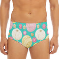 Watercolor Yarn Pattern Print Men's Triangle Swim Briefs