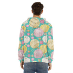 Watercolor Yarn Pattern Print Men's Velvet Pullover Hoodie