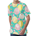 Watercolor Yarn Pattern Print Men's Velvet T-Shirt