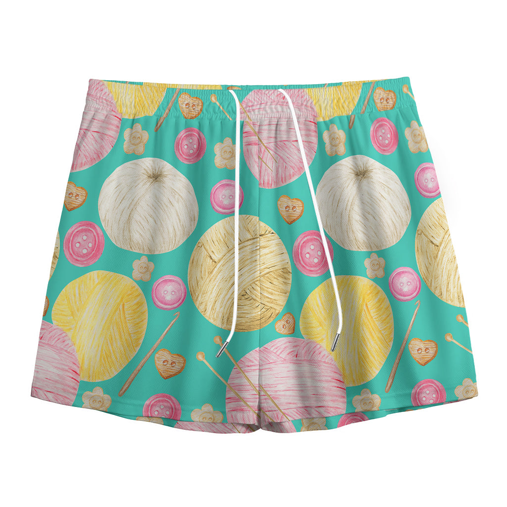 Watercolor Yarn Pattern Print Mesh Shorts