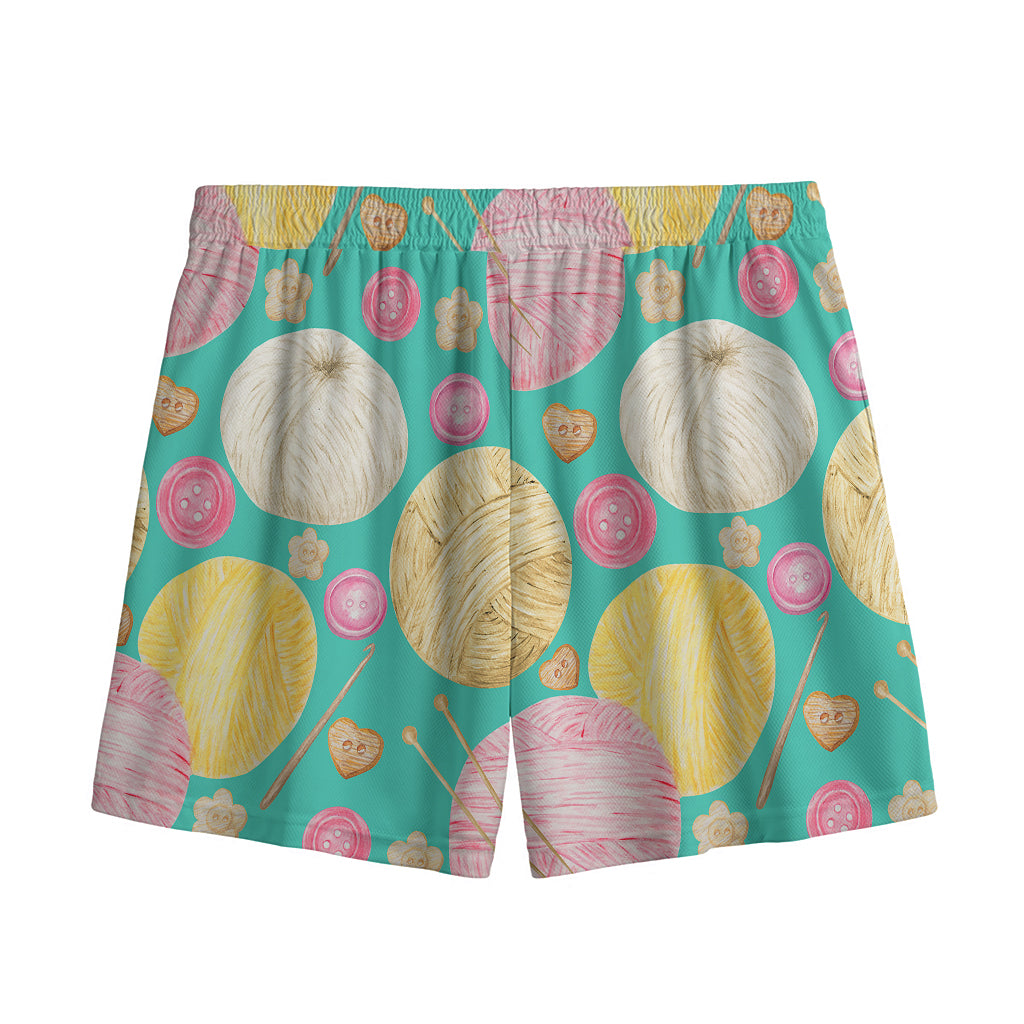 Watercolor Yarn Pattern Print Mesh Shorts