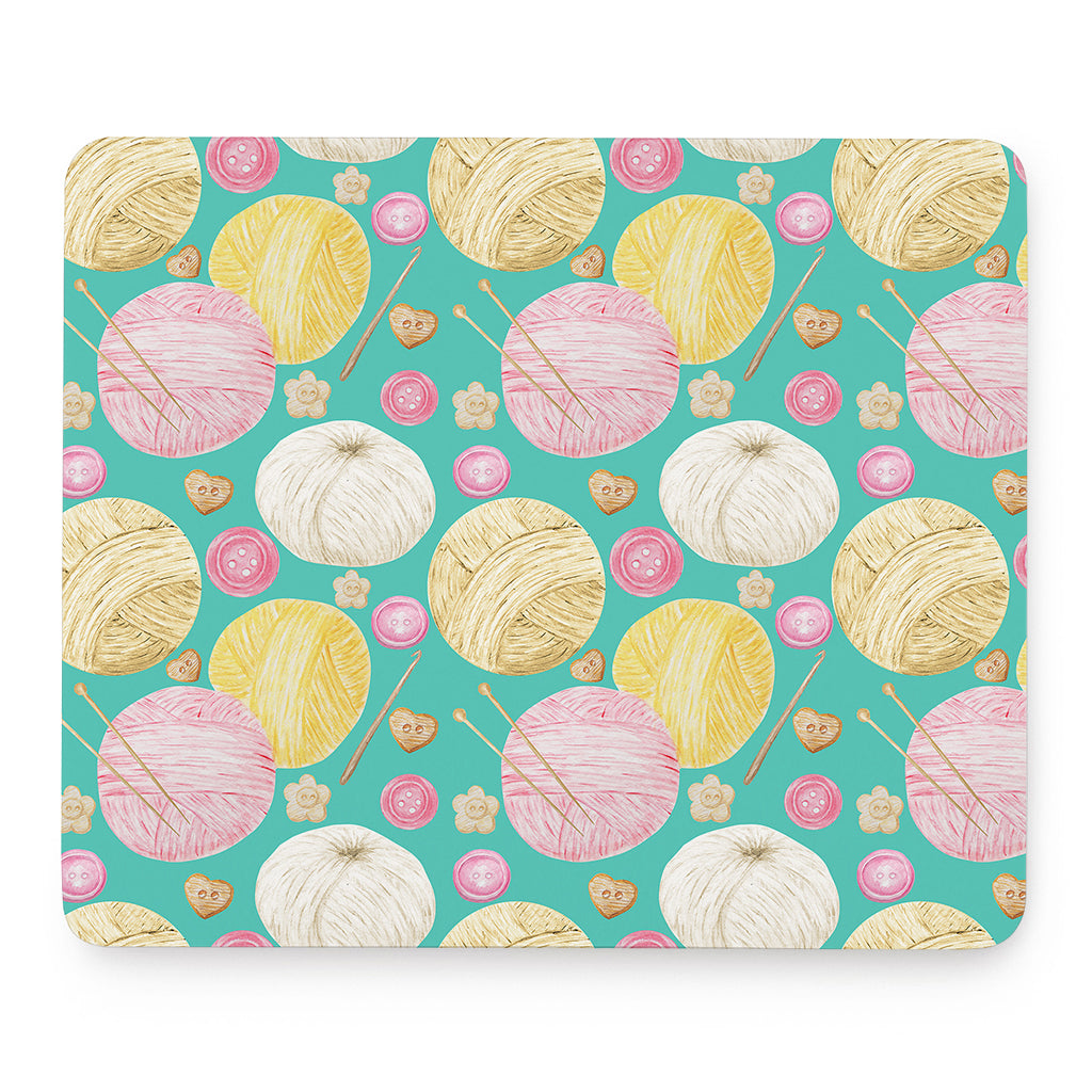 Watercolor Yarn Pattern Print Mouse Pad