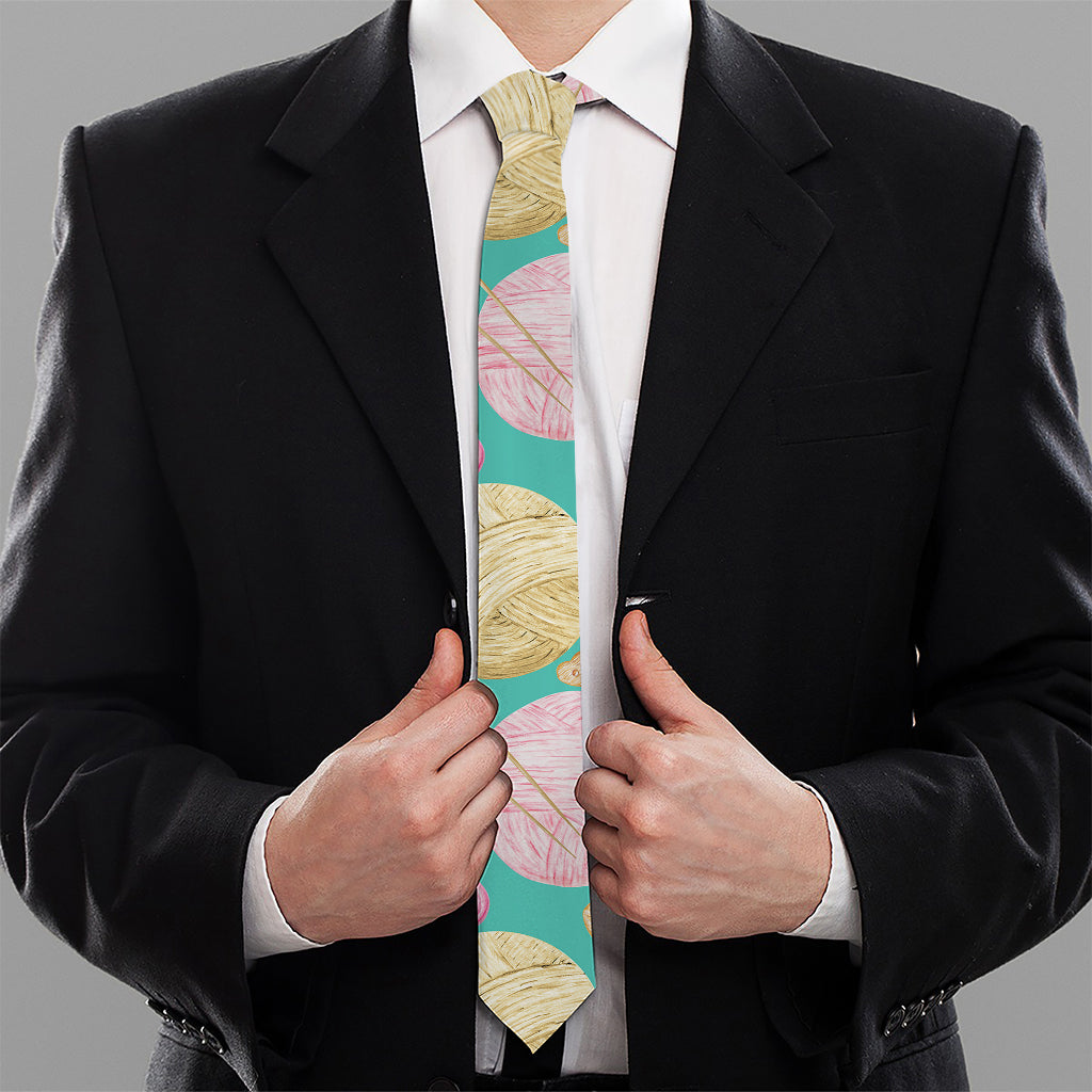 Watercolor Yarn Pattern Print Necktie