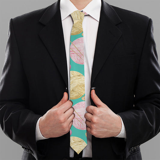 Watercolor Yarn Pattern Print Necktie