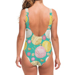 Watercolor Yarn Pattern Print One Piece Swimsuit