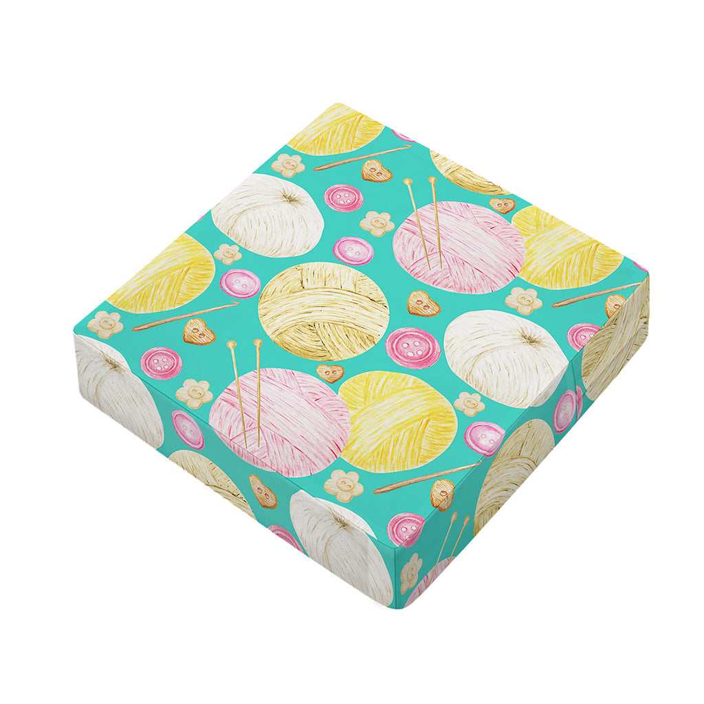 Watercolor Yarn Pattern Print Outdoor Seat Cushion Cover