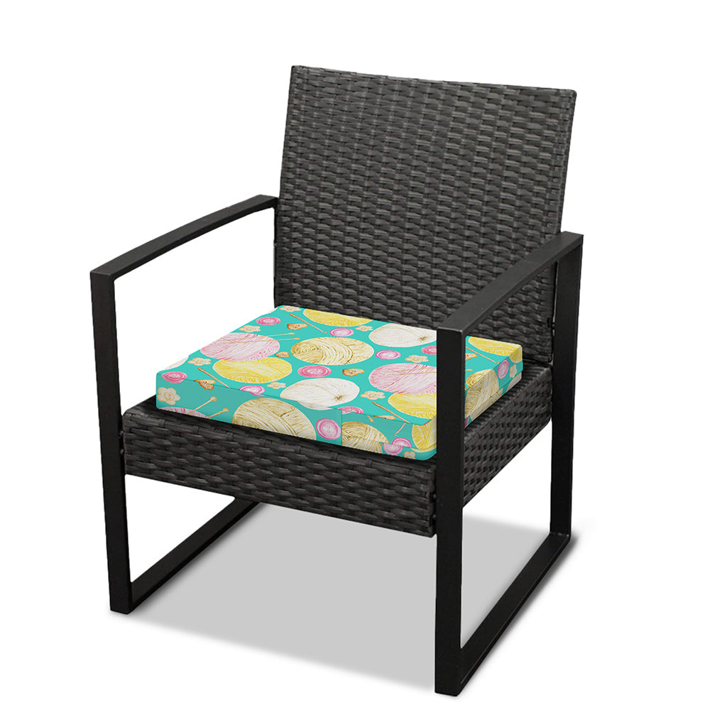 Watercolor Yarn Pattern Print Outdoor Seat Cushion Cover
