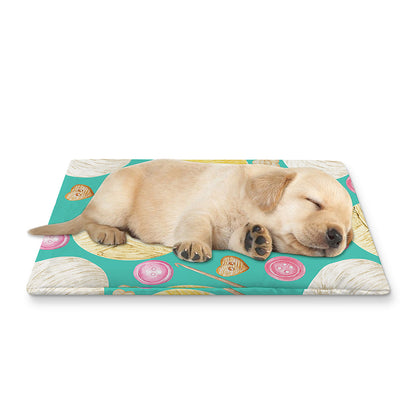 Watercolor Yarn Pattern Print Pet Cooling Mat Cover