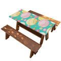 Watercolor Yarn Pattern Print Picnic Table Cover