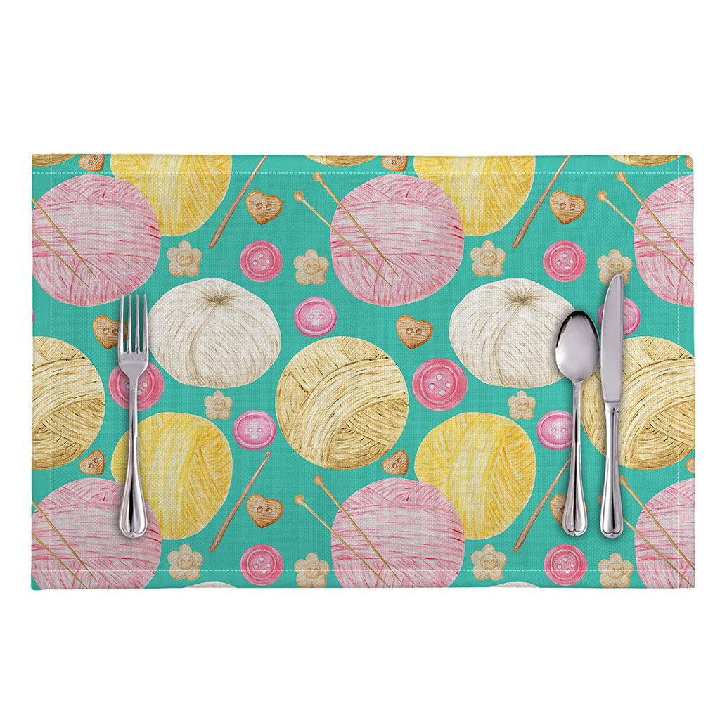 Watercolor Yarn Pattern Print Placemat