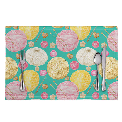 Watercolor Yarn Pattern Print Placemat