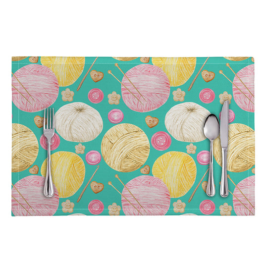 Watercolor Yarn Pattern Print Placemat