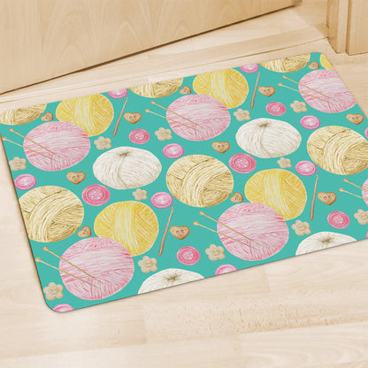 Watercolor Yarn Pattern Print Polyester Doormat