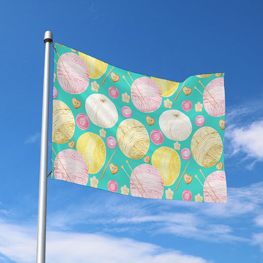 Watercolor Yarn Pattern Print Polyester Flag