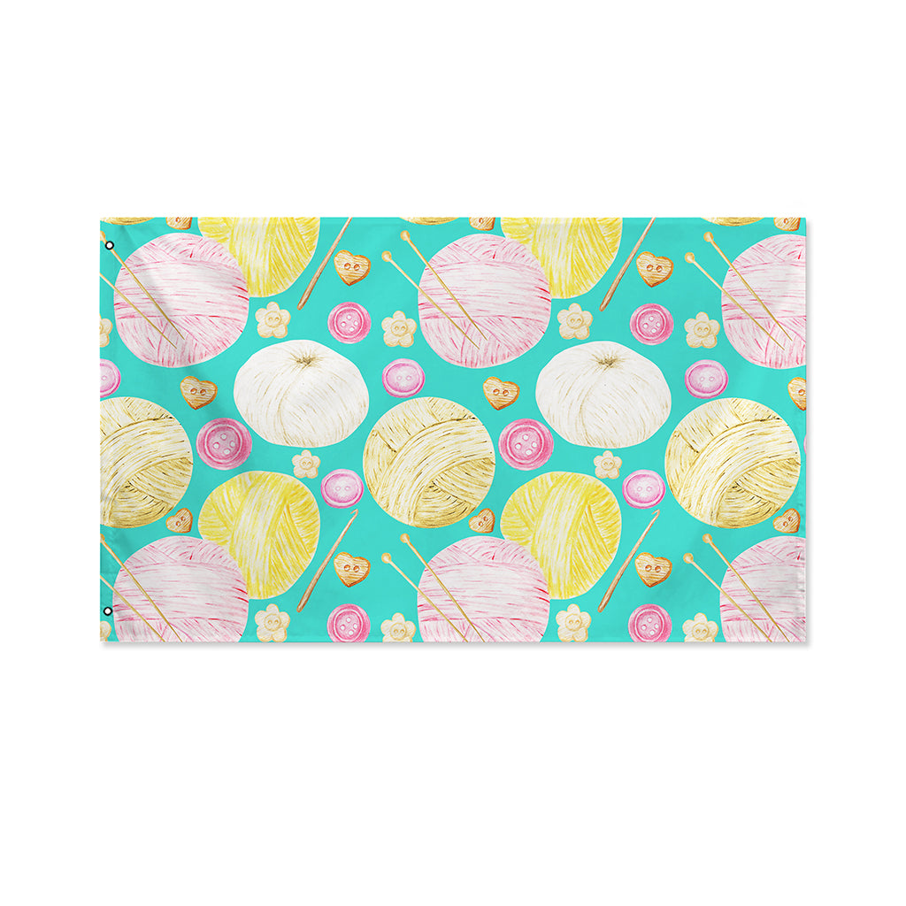 Watercolor Yarn Pattern Print Polyester Flag
