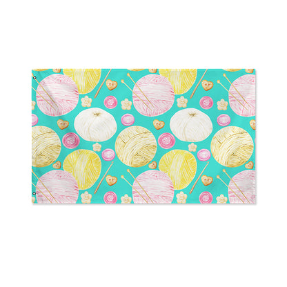 Watercolor Yarn Pattern Print Polyester Flag