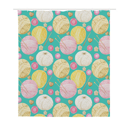 Watercolor Yarn Pattern Print Polyester Shower Curtain