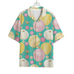 Watercolor Yarn Pattern Print Rayon Hawaiian Shirt