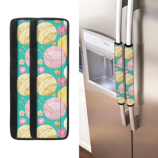 Watercolor Yarn Pattern Print Refrigerator Handle Covers