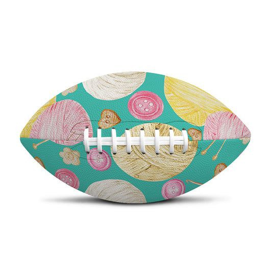 Watercolor Yarn Pattern Print Rugby Ball