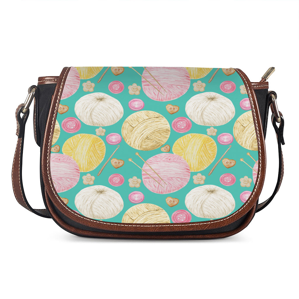Watercolor Yarn Pattern Print Saddle Bag