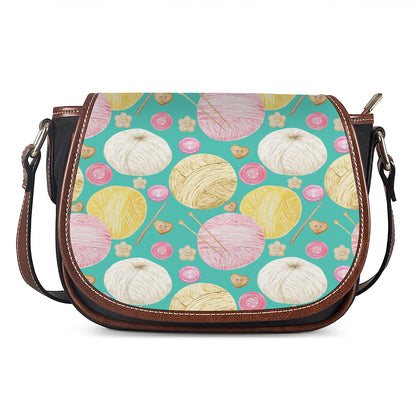 Watercolor Yarn Pattern Print Saddle Bag